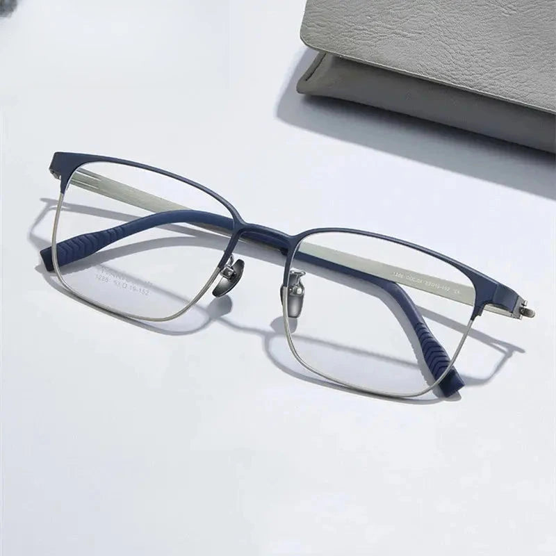 Men's Square Full Rim Titanium Prescription Glasses 401285 — view 1 | Rx Spectacle