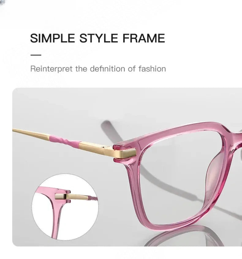 Women's Square Full Rim Titanium Reading Glasses 2129 — view 3 | Rx Spectacle
