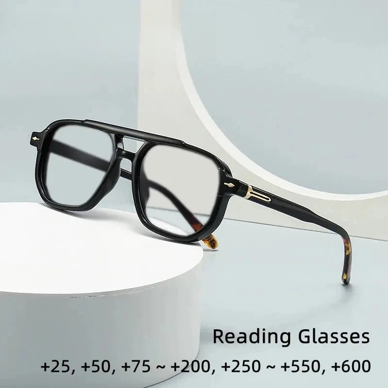 Unisex Square Full Rim TR90 Double Bridge Reading Glasses 60904 — view 2 | Rx Spectacle