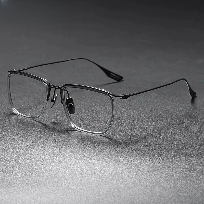 Men's Square Full Rim Titanium Prescription Glasses 412106 — view 6 | Rx Spectacle