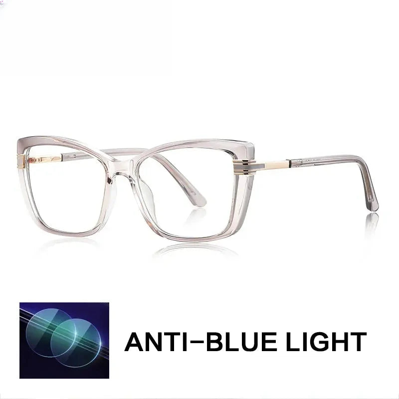 Women's Square Full Rim Titanium Reading Glasses Gxy2273 — view 5 | Rx Spectacle