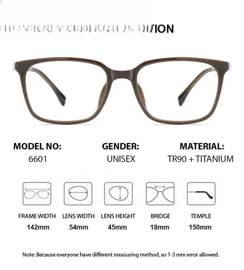 Unisex Square Full Rim Titanium Prescription Glasses 66014 — view 2 | Rx Spectacle