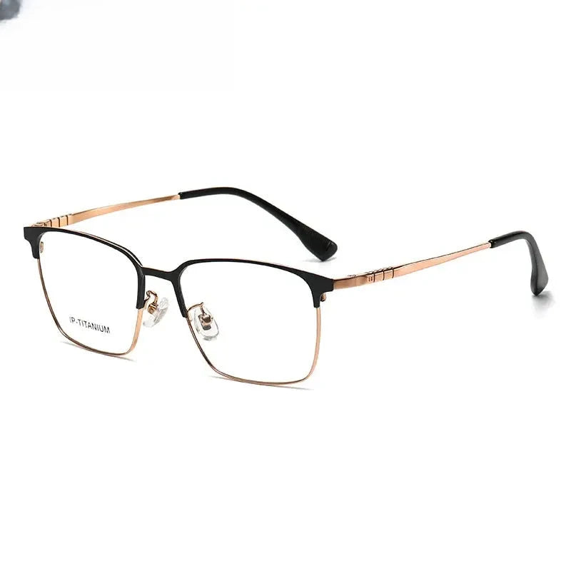 Unisex Square Full Rim Titanium Prescription Glasses 798601 — view 4 | Rx Spectacle