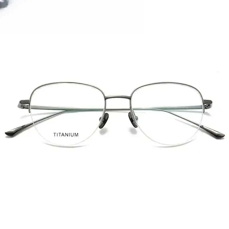 Women's Polygon Semi-Rimless Titanium Prescription Glasses 45010 — view 3 | Rx Spectacle