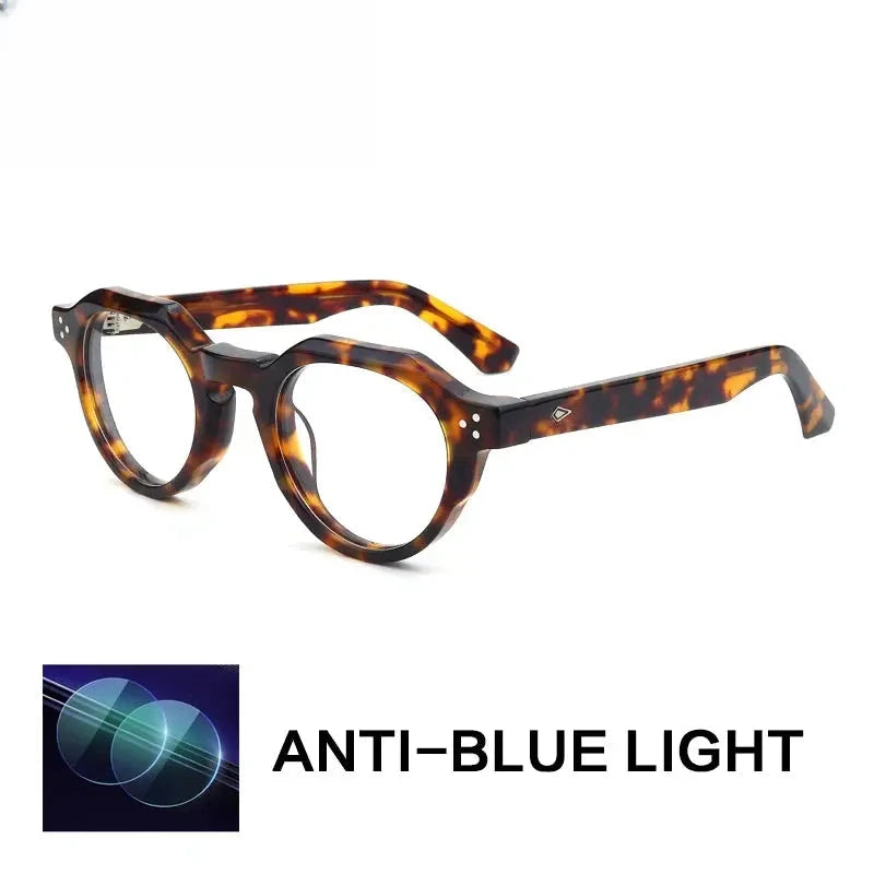 Unisex Round Full Rim Acetate Flat Top Reading Glasses G66301 — view 5 | Rx Spectacle