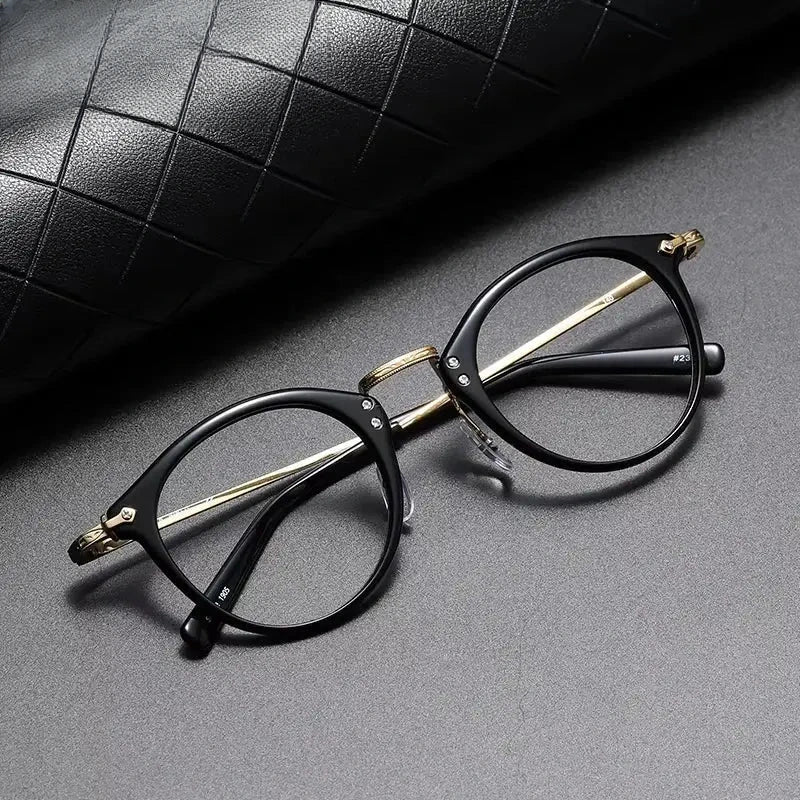 Unisex Oval Full Rim Titanium Prescription Glasses 614805 — view 1 | Rx Spectacle