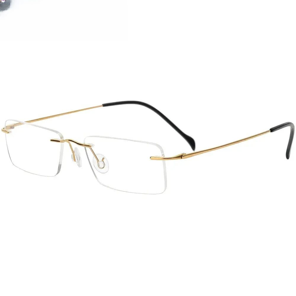 Women's Polygon Rimless Titanium Prescription Glasses 716020 — view 1 | Rx Spectacle