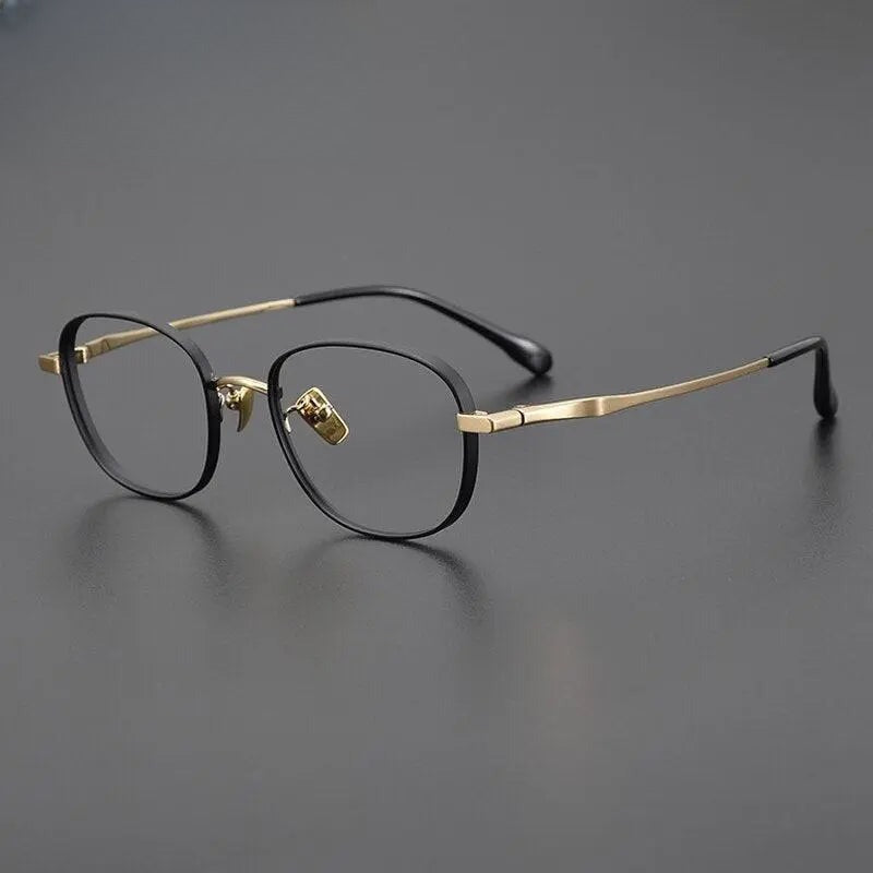 Unisex Square Full Rim Titanium Prescription Glasses Gxyj1025 — view 3 | Rx Spectacle