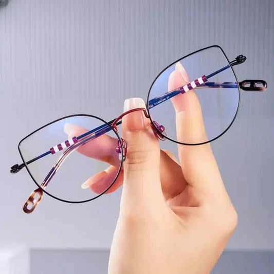 Women's Cat Eye Full Rim Titanium Prescription Glasses 771001 — view 1 | Rx Spectacle