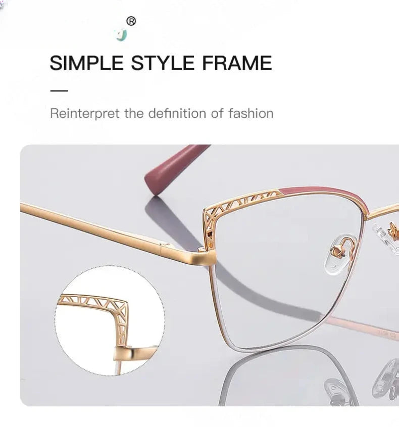 Women's Square Full Rim Alloy Reading Glasses 3106 — view 5 | Rx Spectacle