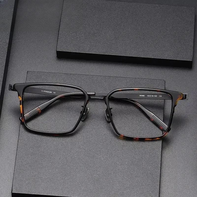 Unisex Square Full Rim Titanium Prescription Glasses 380986 — view 1 | Rx Spectacle