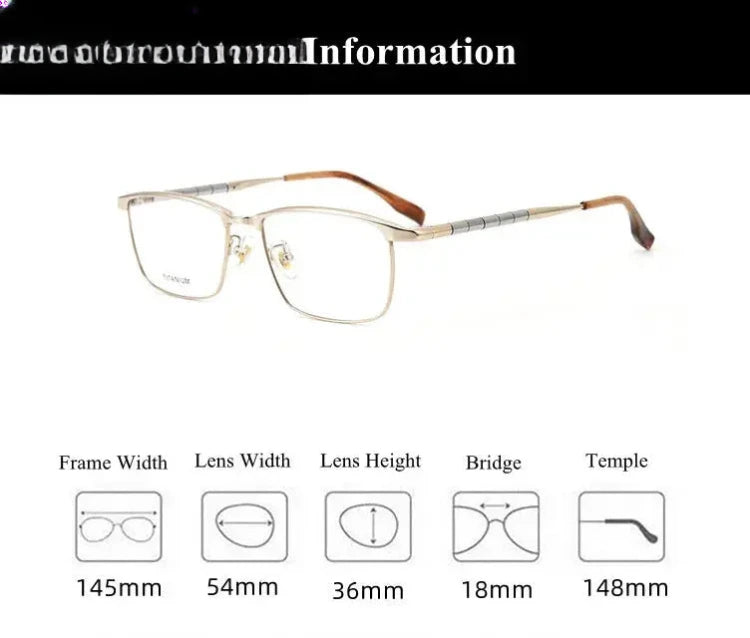 Men's Browline Full Rim Titanium Prescription Glasses 46119 — view 2 | Rx Spectacle