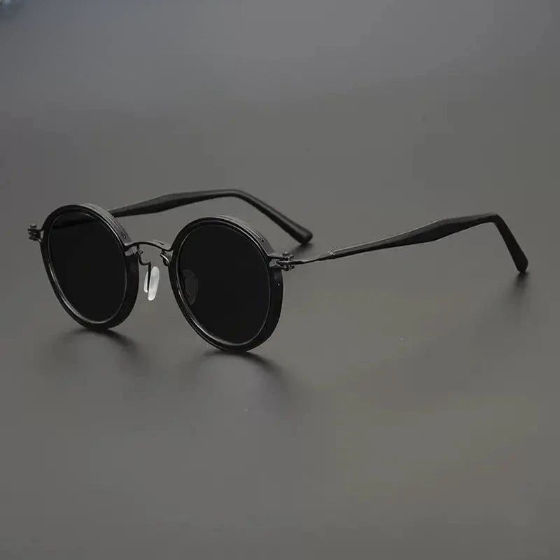 Unisex Round Full Rim Titanium Prescription Glasses Mo10 — view 18 | Rx Spectacle