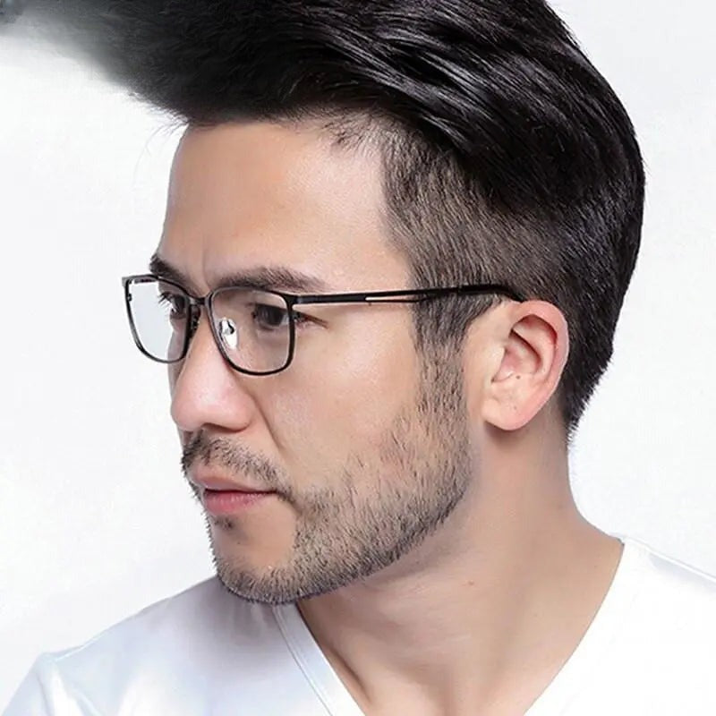 Men's Square Full Rim Alloy Prescription Glasses 2049 — view 4 | Rx Spectacle