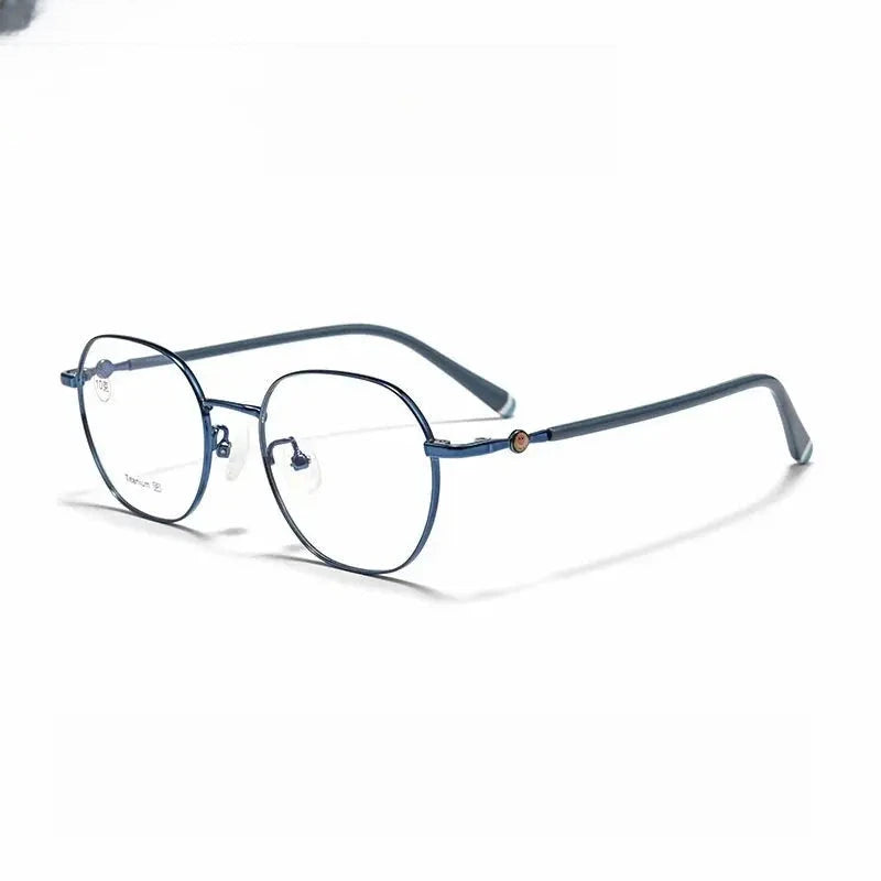 Unisex Polygon Full Rim Titanium Prescription Glasses 881028 — view 4 | Rx Spectacle