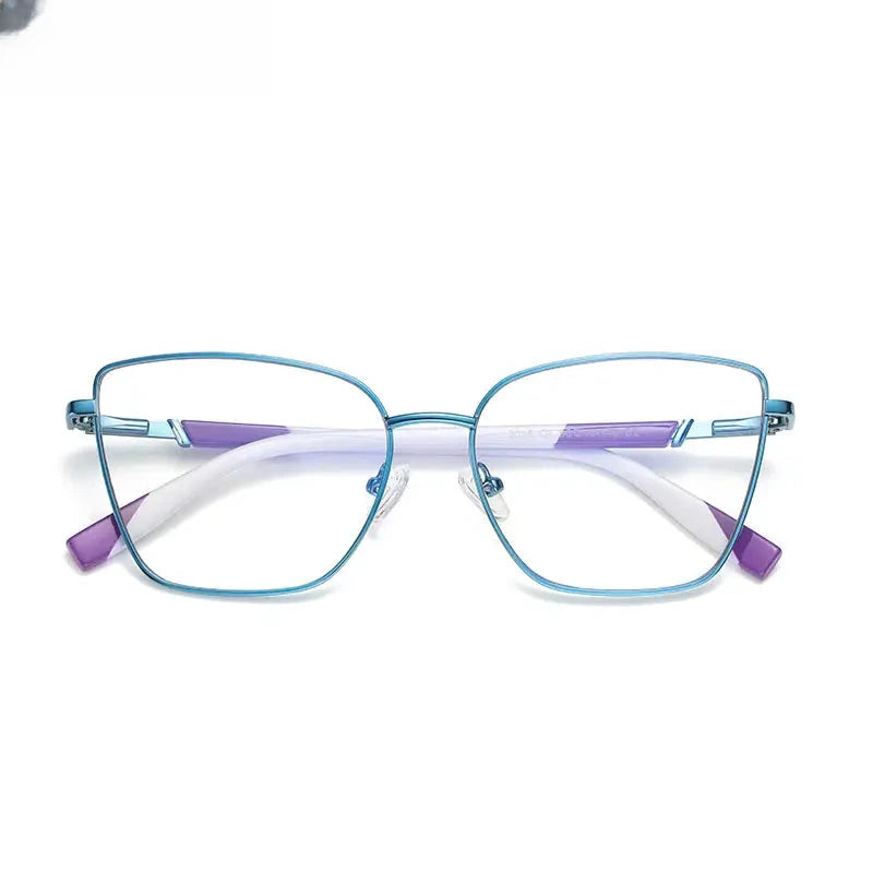 Women's Cat Eye Full Rim Alloy Prescription Glasses 3016 — view 8 | Rx Spectacle