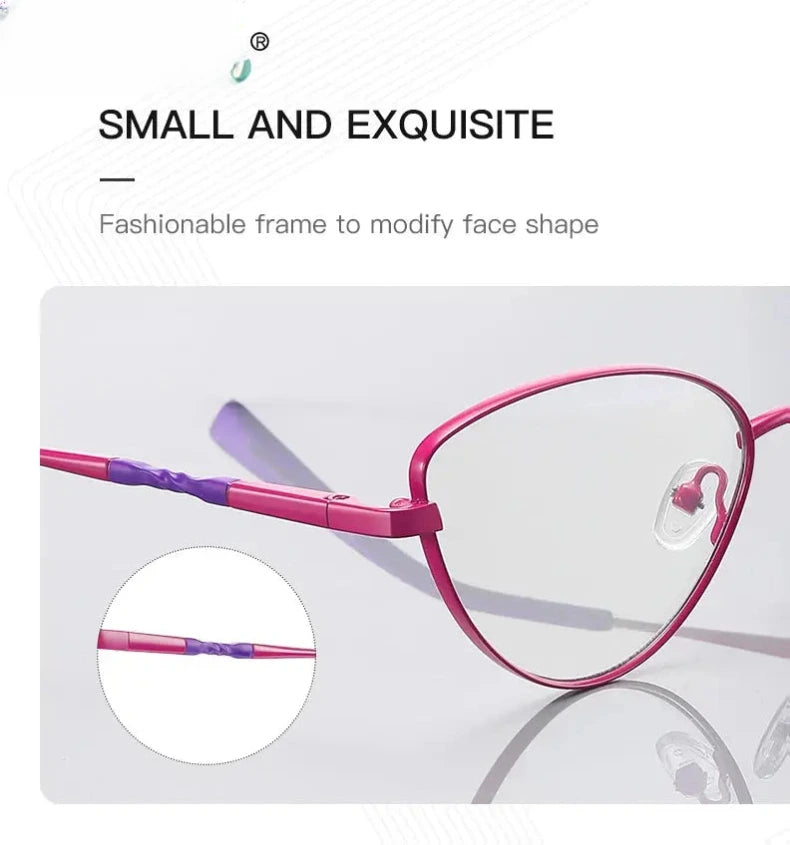 Women's Cat Eye Full Rim Alloy Reading Glasses 3047 — view 3 | Rx Spectacle