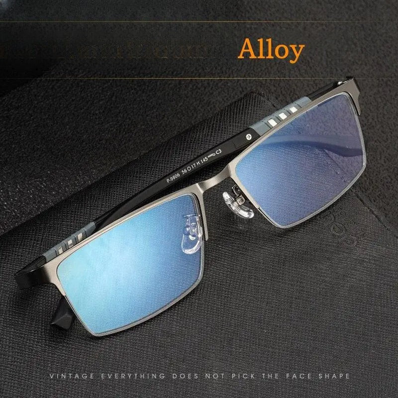 Men's Semi-Rimless Titanium Prescription Glasses P9806 — view 1 | Rx Spectacle