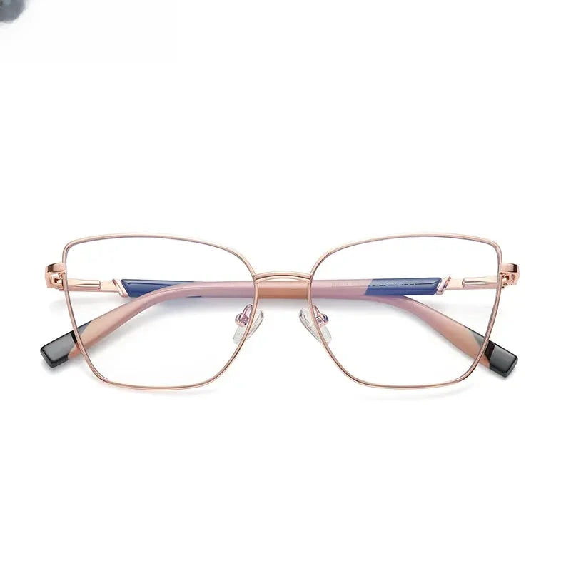 Women's Cat Eye Full Rim Alloy Prescription Glasses 3016 — view 9 | Rx Spectacle