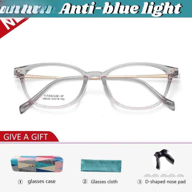Women's Square Full Rim Titanium Reading Glasses 638240 — view 4 | Rx Spectacle
