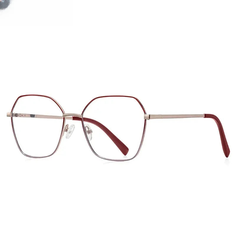 Women's Polygon Full Rim Stainless Steel Reading Glasses 3090 — view 12 | Rx Spectacle