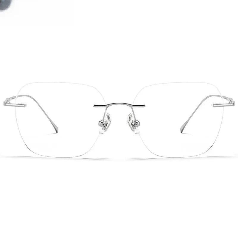 Women's Polygon Rimless Titanium Reading Glasses V0623 — view 1 | Rx Spectacle