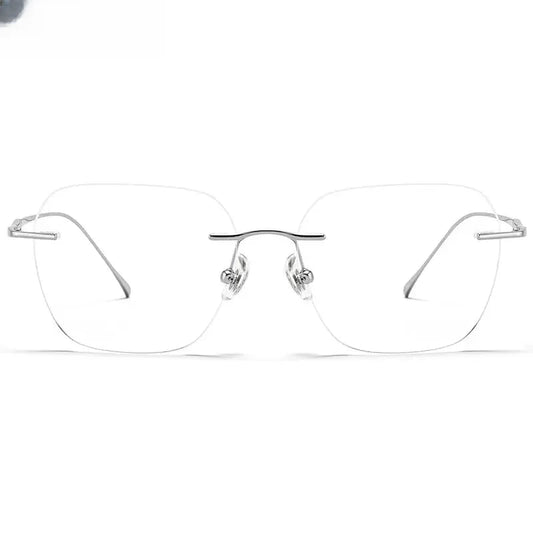 Women's Polygon Rimless Titanium Reading Glasses V0623 — view 1 | Rx Spectacle