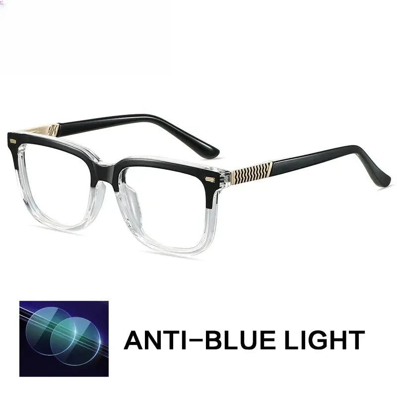 Unisex Square Full Rim Titanium Reading Glasses G84006 — view 4 | Rx Spectacle