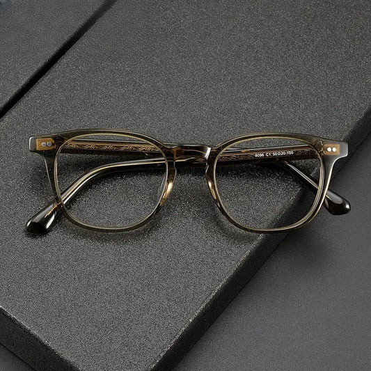 Unisex Oval Full Rim Acetate Prescription Glasses 78096 — view 1 | Rx Spectacle