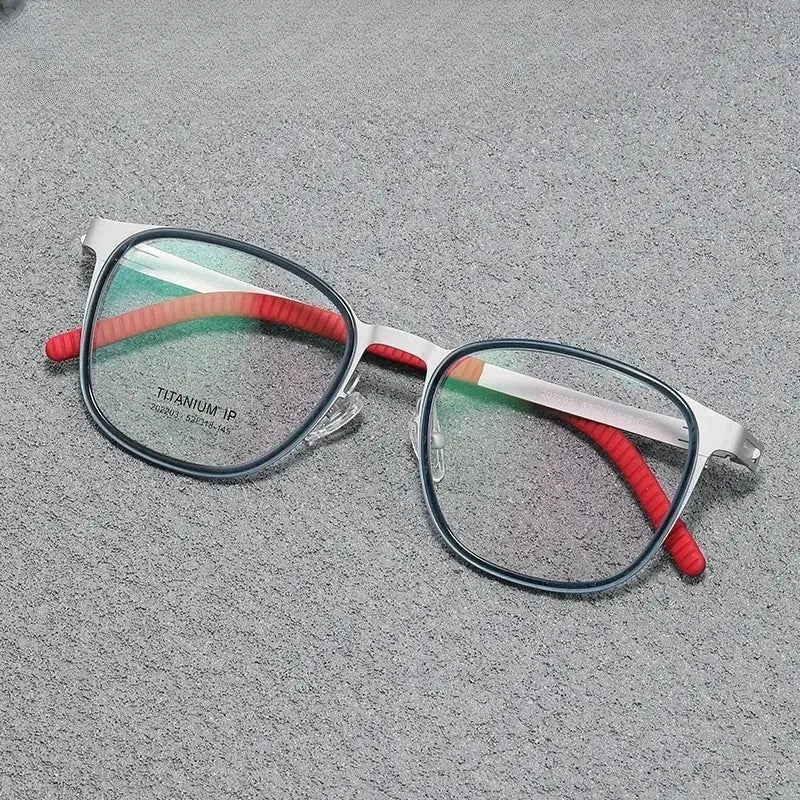 Unisex Round Full Rim Titanium Prescription Glasses 202203 — view 3 | Rx Spectacle
