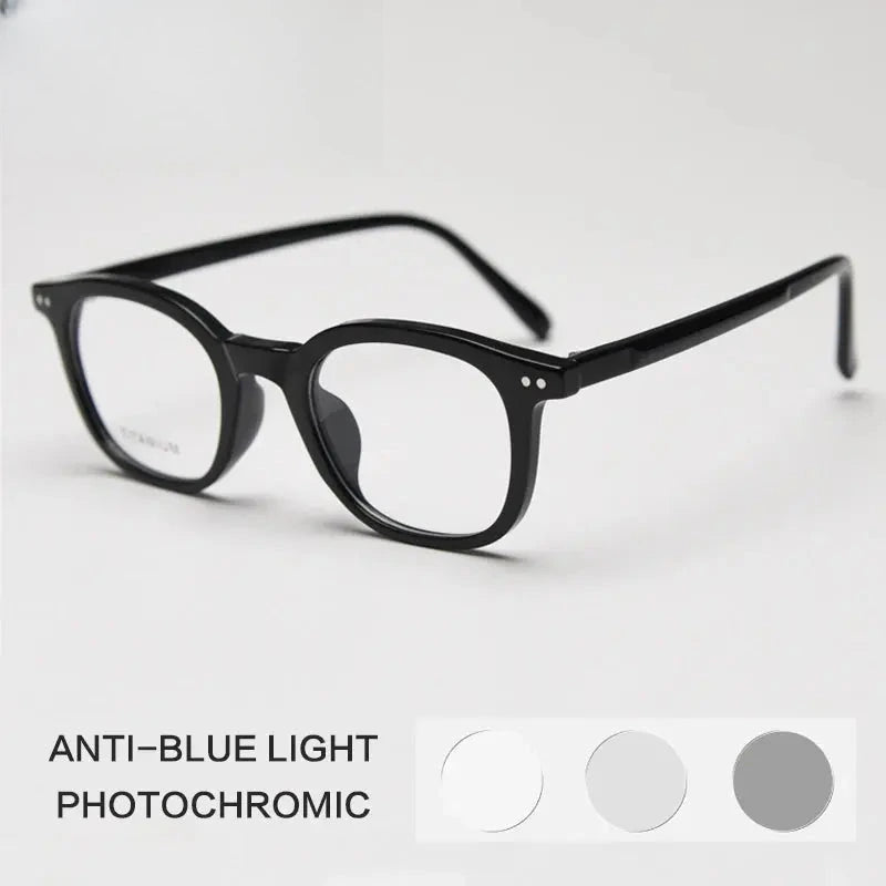 Unisex Square Full Rim Titanium Reading Glasses 98598 — view 8 | Rx Spectacle