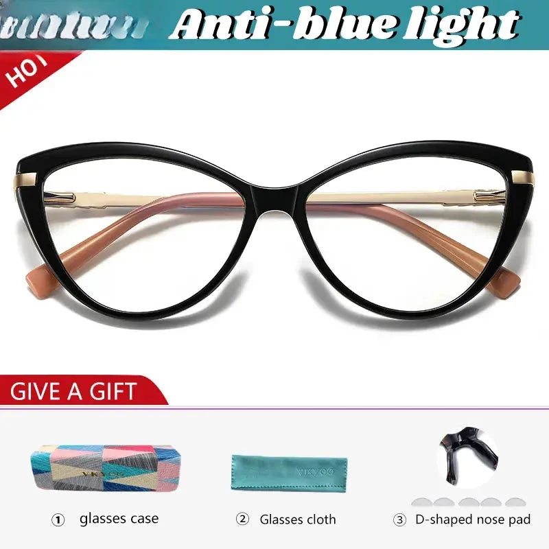 Women's Cat Eye Full Rim Titanium Reading Glasses 2111 — view 7 | Rx Spectacle
