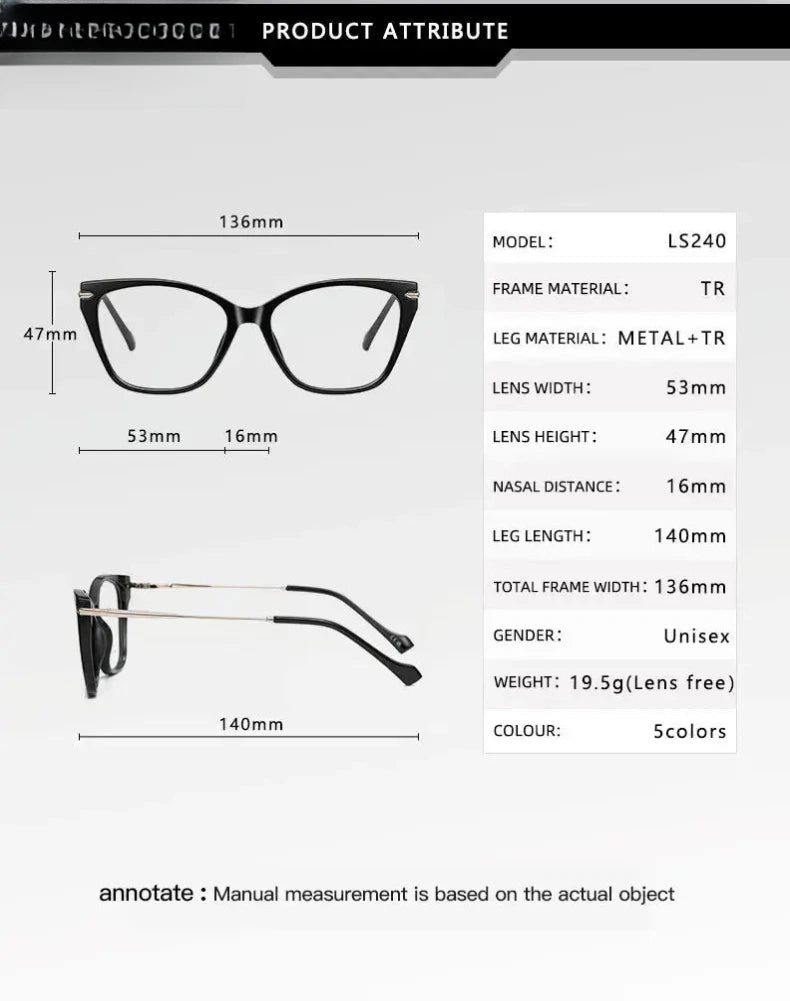 Women's Cat Eye Full Rim TR90 Reading Glasses 77240 — view 2 | Rx Spectacle