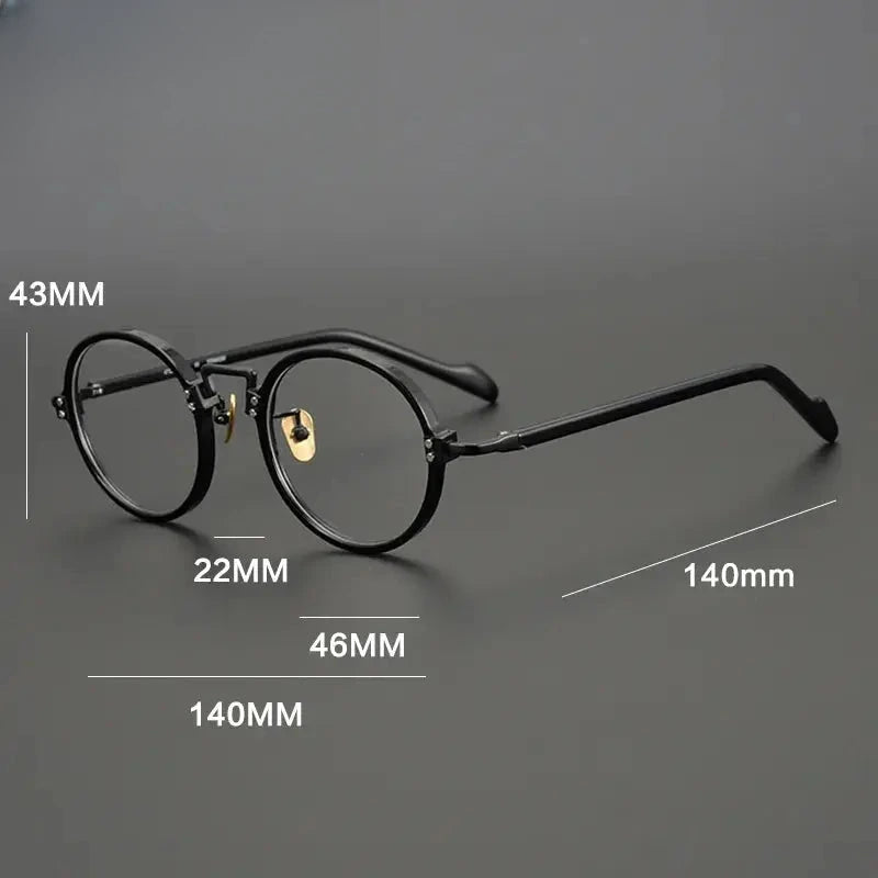 Unisex Round Full Rim Titanium Prescription Glasses Gxyj383 — view 6 | Rx Spectacle