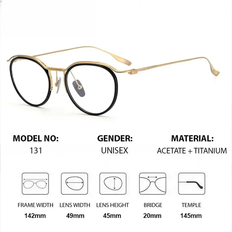 Unisex Oval Full Rim Titanium Prescription Glasses 412131 — view 2 | Rx Spectacle