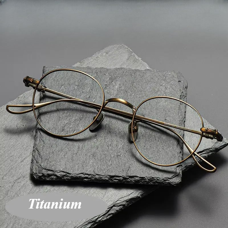Women's Round Full Rim Titanium Prescription Glasses 88401 — view 1 | Rx Spectacle