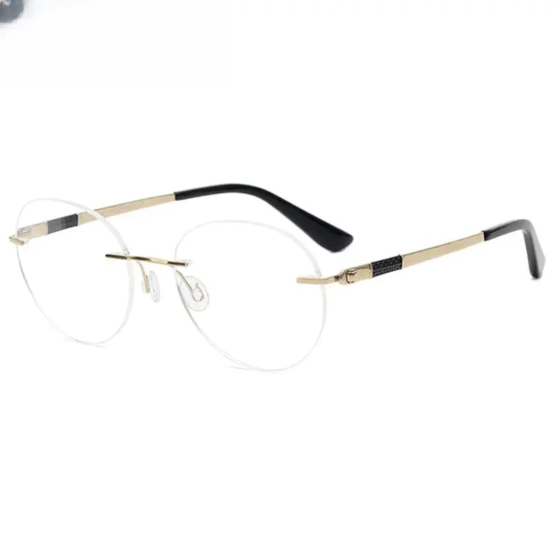 Women's Oval Rimless Titanium Prescription Glasses 501276 — view 5 | Rx Spectacle