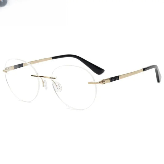 Women's Oval Rimless Titanium Prescription Glasses 501276 — view 1 | Rx Spectacle