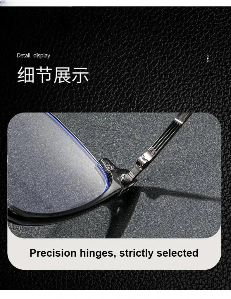 Men's Square Full Rim Alloy Reading Glasses Ke001 — view 3 | Rx Spectacle