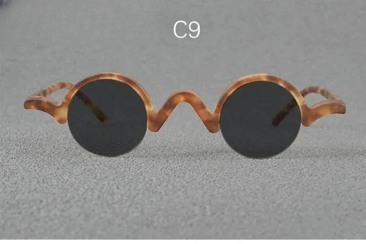 Unisex Round Semi-Rimless Acetate Prescription Glasses — view 15 | Rx Spectacle