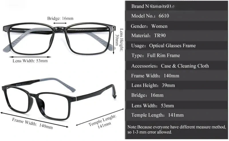 Unisex Square Full Rim Titanium Prescription Glasses 36610 — view 2 | Rx Spectacle