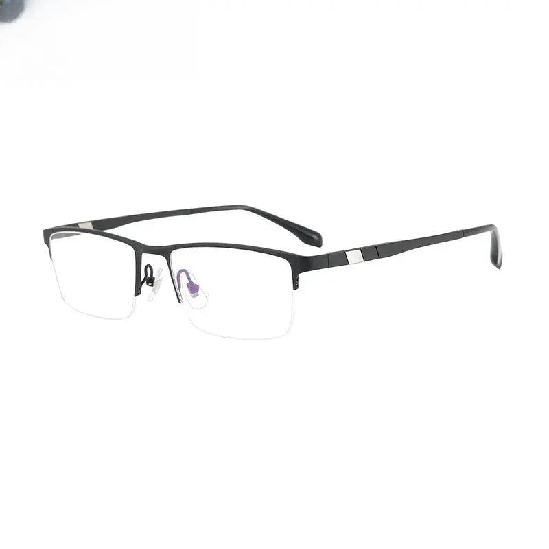 Men's Square Semi-Rimless Titanium Prescription Glasses 360279 — view 1 | Rx Spectacle