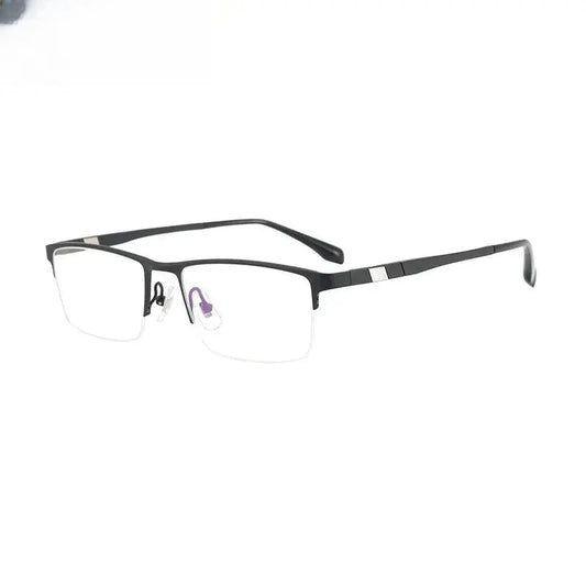 Men's Square Semi-Rimless Titanium Prescription Glasses 360279 — view 1 | Rx Spectacle