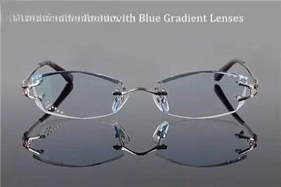 Women's Square Rimless Titanium Prescription Glasses 1006 — view 11 | Rx Spectacle