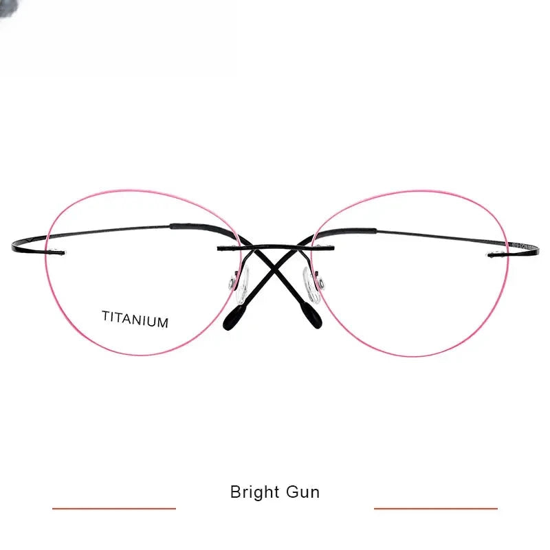 Unisex Oval Rimless Titanium Prescription Glasses 36019 — view 6 | Rx Spectacle
