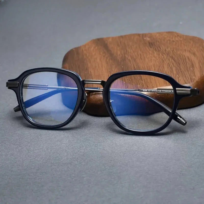 Unisex Oval Full Rim Titanium Prescription Glasses 778828 — view 4 | Rx Spectacle