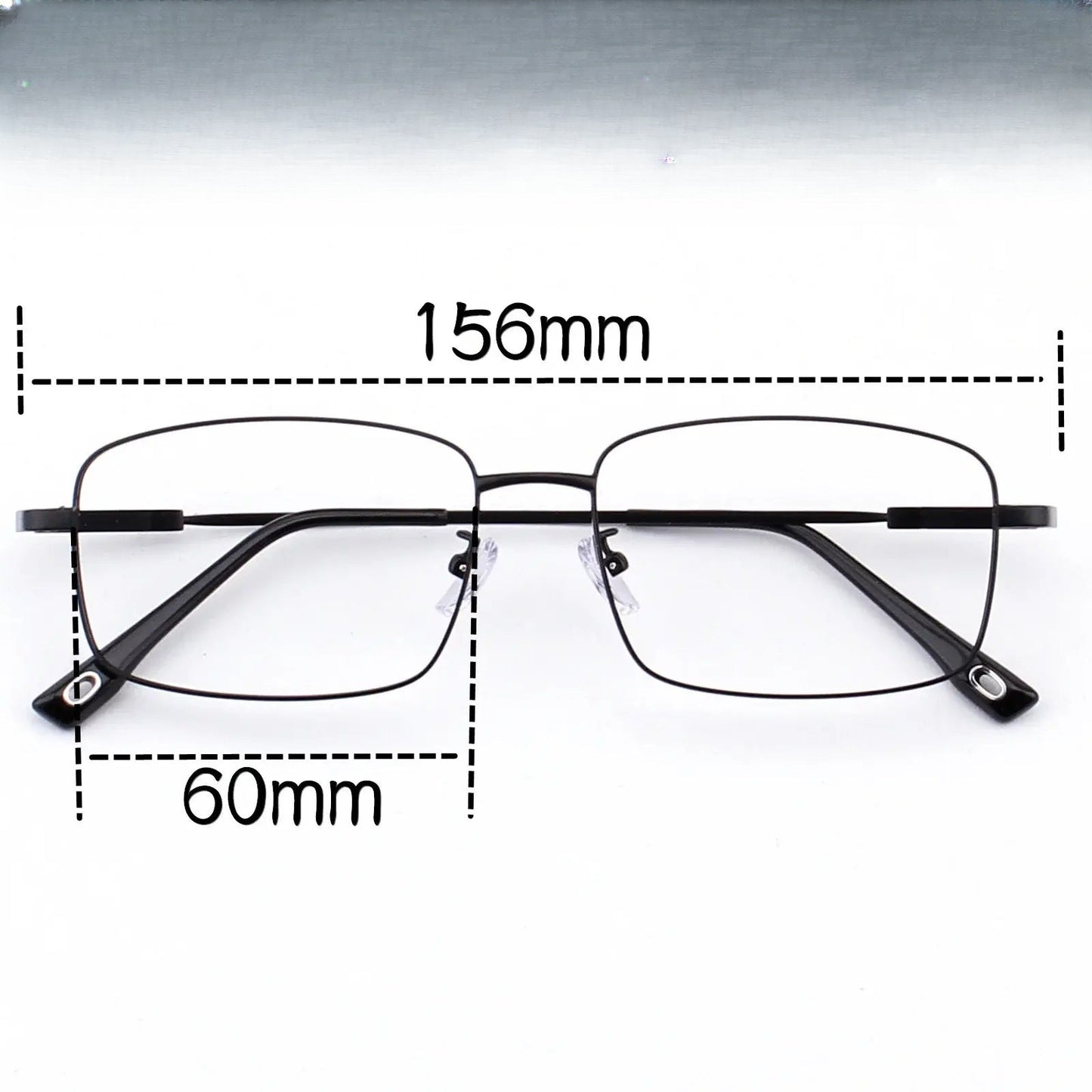 Unisex Square Full Rim Titanium Oversized Prescription Glasses 62804 — view 1 | Rx Spectacle