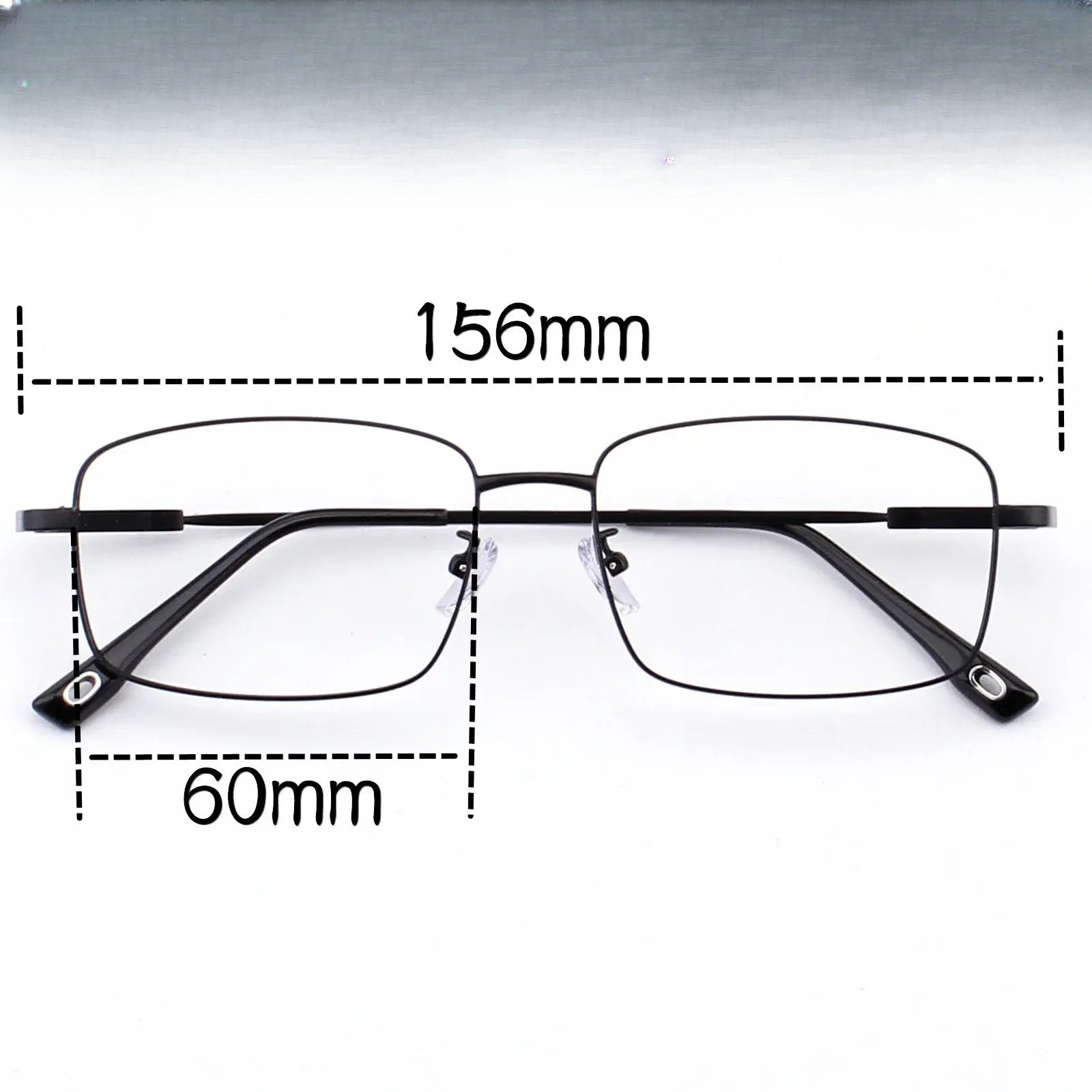Unisex Square Full Rim Titanium Oversized Prescription Glasses 62804 — view 1 | Rx Spectacle