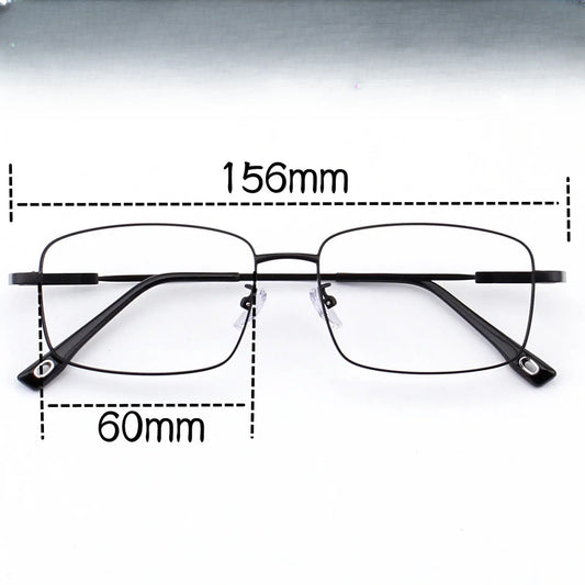 Unisex Square Full Rim Titanium Oversized Prescription Glasses 62804 — view 1 | Rx Spectacle