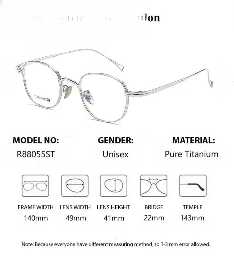 Unisex Oval Full Rim Titanium Prescription Glasses 88055 — view 2 | Rx Spectacle